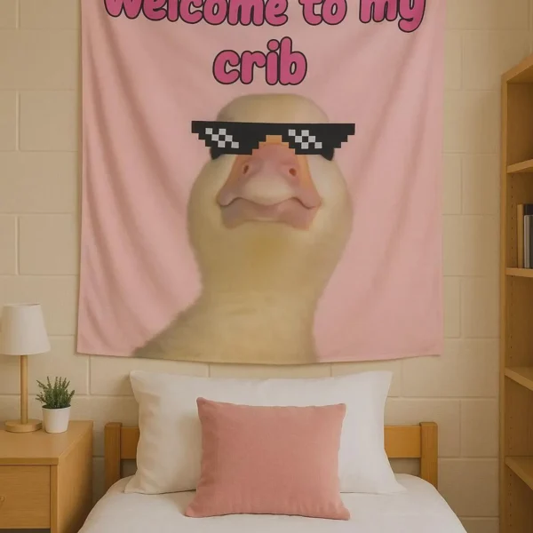 Welcome To My Crib Funny Tapestry