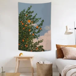 Orange Tree Oil Painting Tapestry