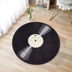 Printed Round Carpet Vinyl Record Rug