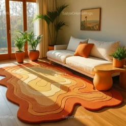 Wave Irregular Handmade Woolen Rug