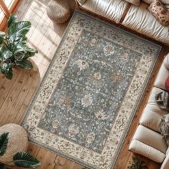 Green & Beige Moroccan Style Rug