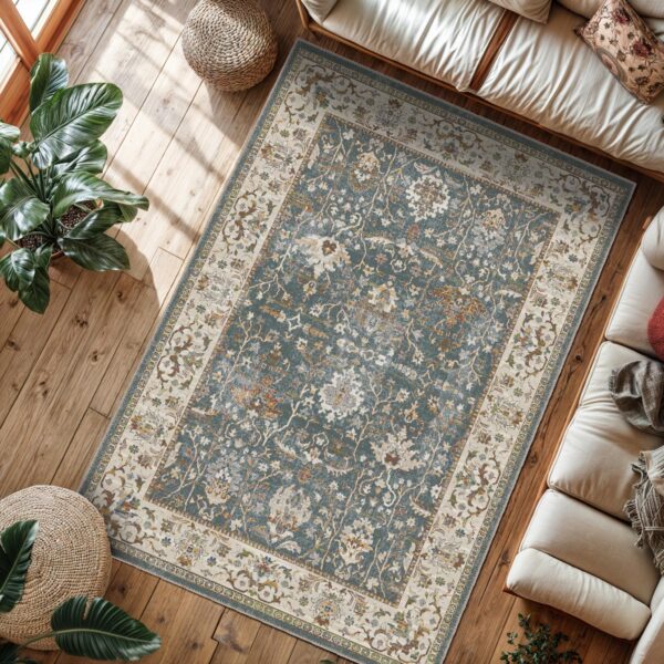 Green & Beige Moroccan Style Rug