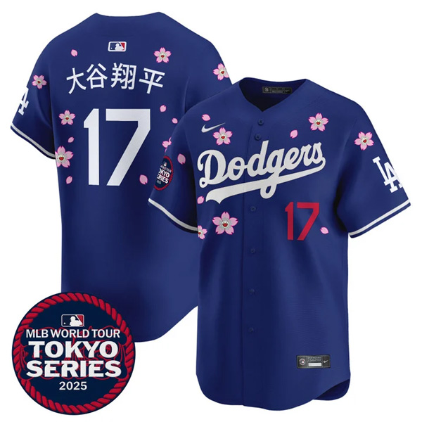 Shohei Ohtani Kanji Los Angeles Dodgers Royal Blue Tokyo Series Stitched Jersey