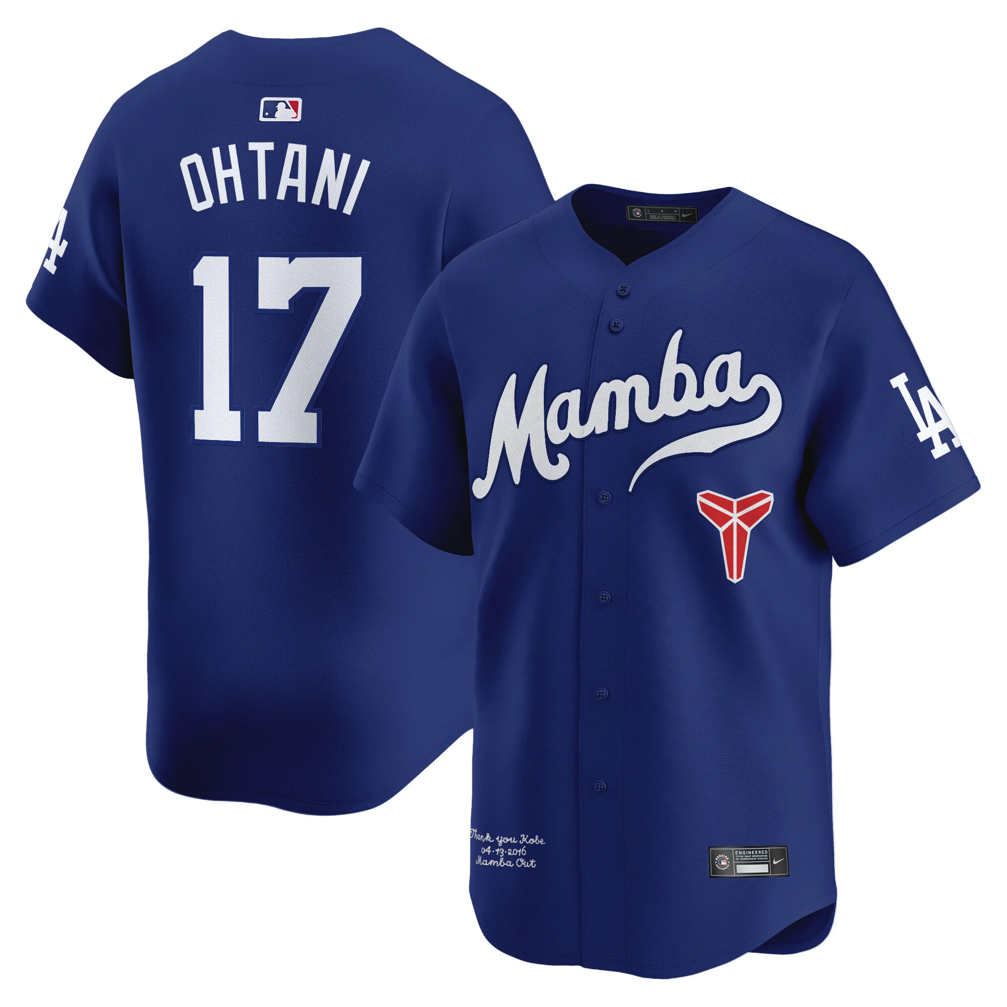 Shohei Ohtani Los Angeles Dodgers Royal Blue Kobe Honor Collection Limited Stitched Jersey