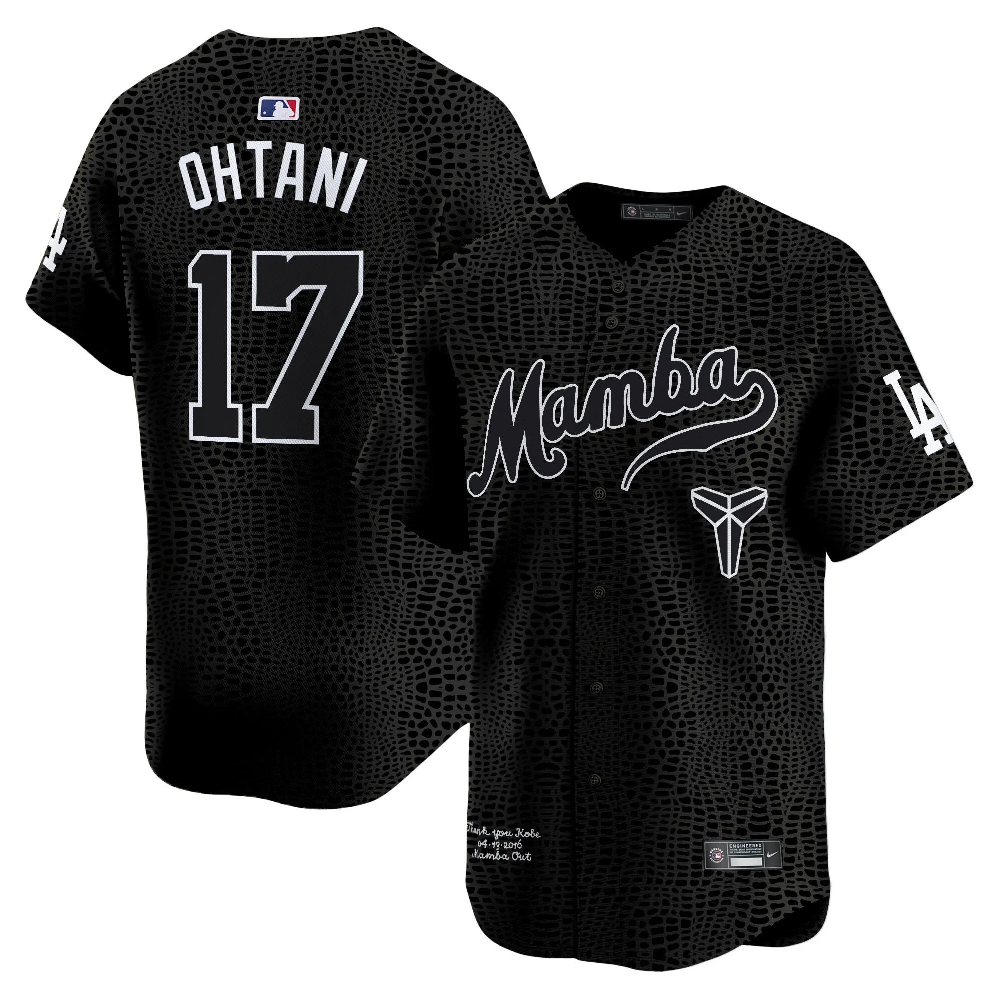 Shohei Ohtani Los Angeles Dodgers Black Mamba Kobe Honor Collection Limited Stitched Jersey