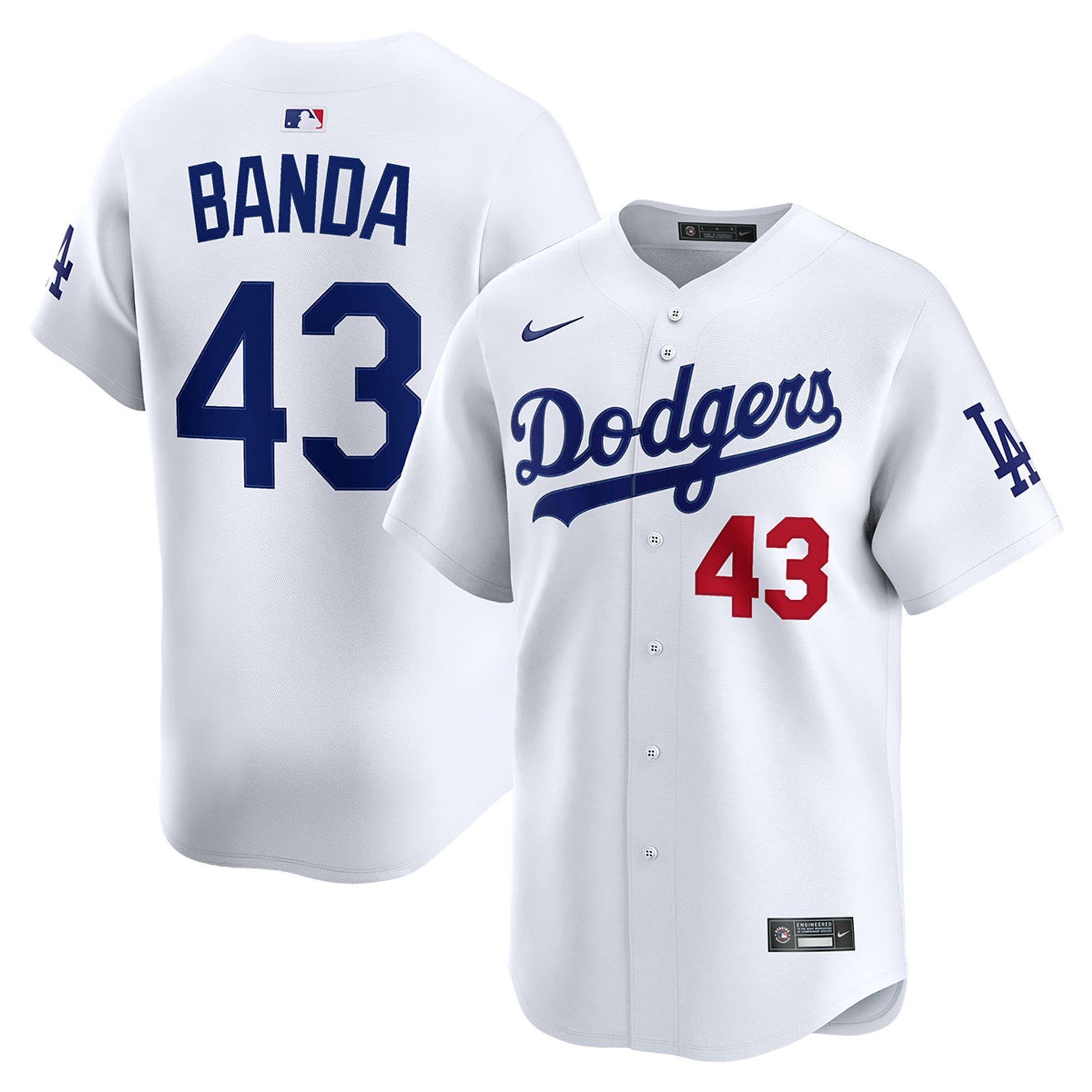 Anthony Banda Los Angeles Dodgers White Home Limited Stitched Jersey