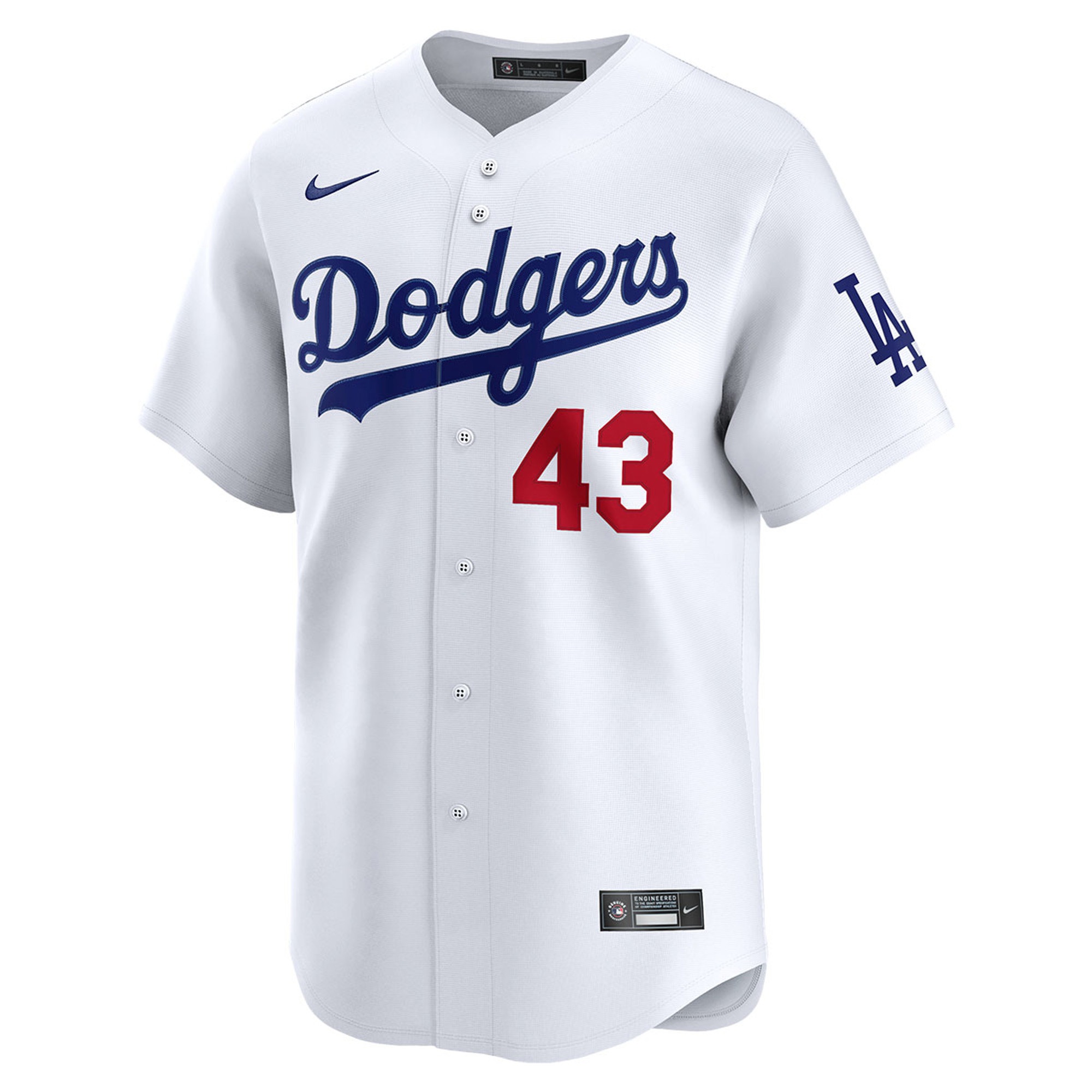 Alternative view of Anthony Banda Los Angeles Dodgers White Home Limited Stitched Jersey