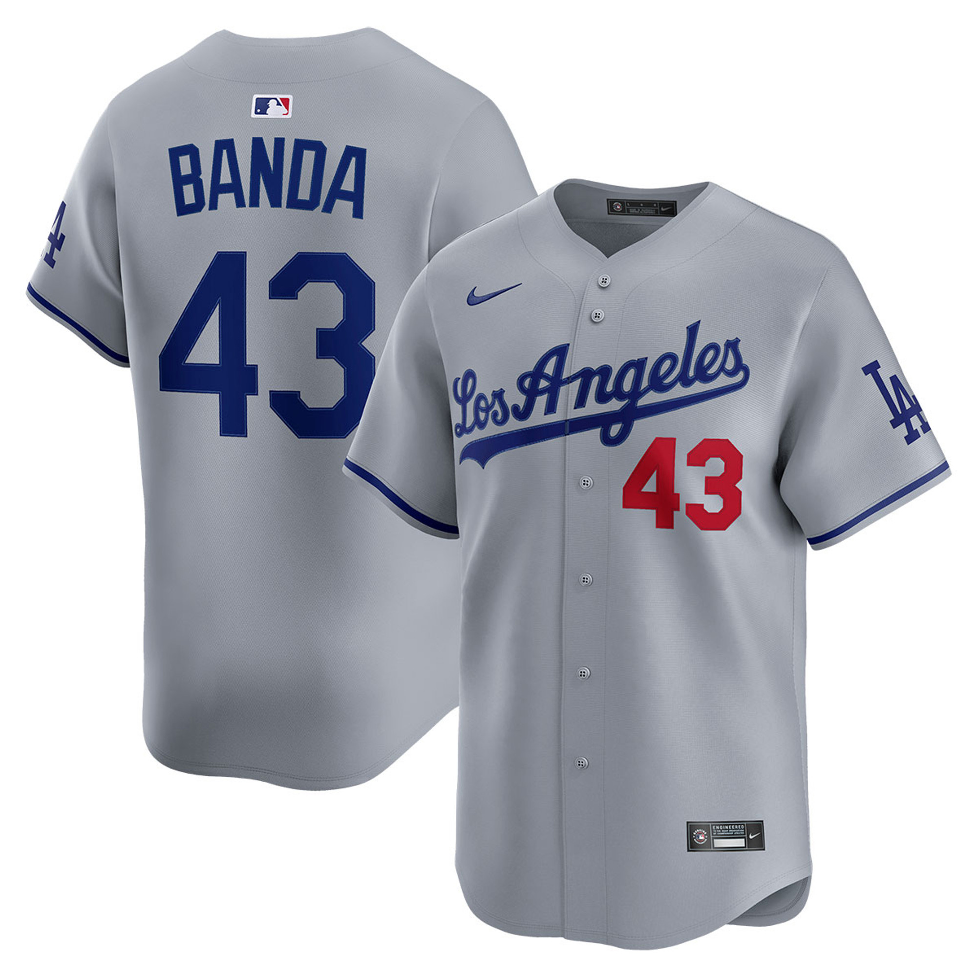 Anthony Banda Los Angeles Dodgers Grey Road Limited Stitched Jersey