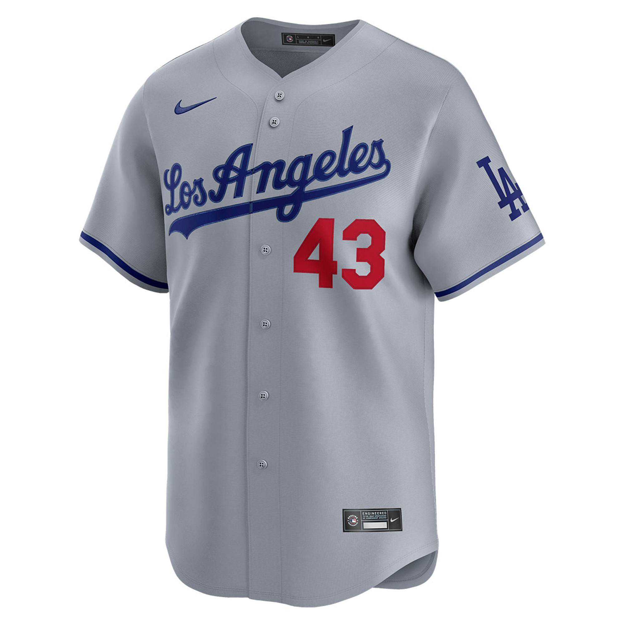 Alternative view of Anthony Banda Los Angeles Dodgers Grey Road Limited Stitched Jersey