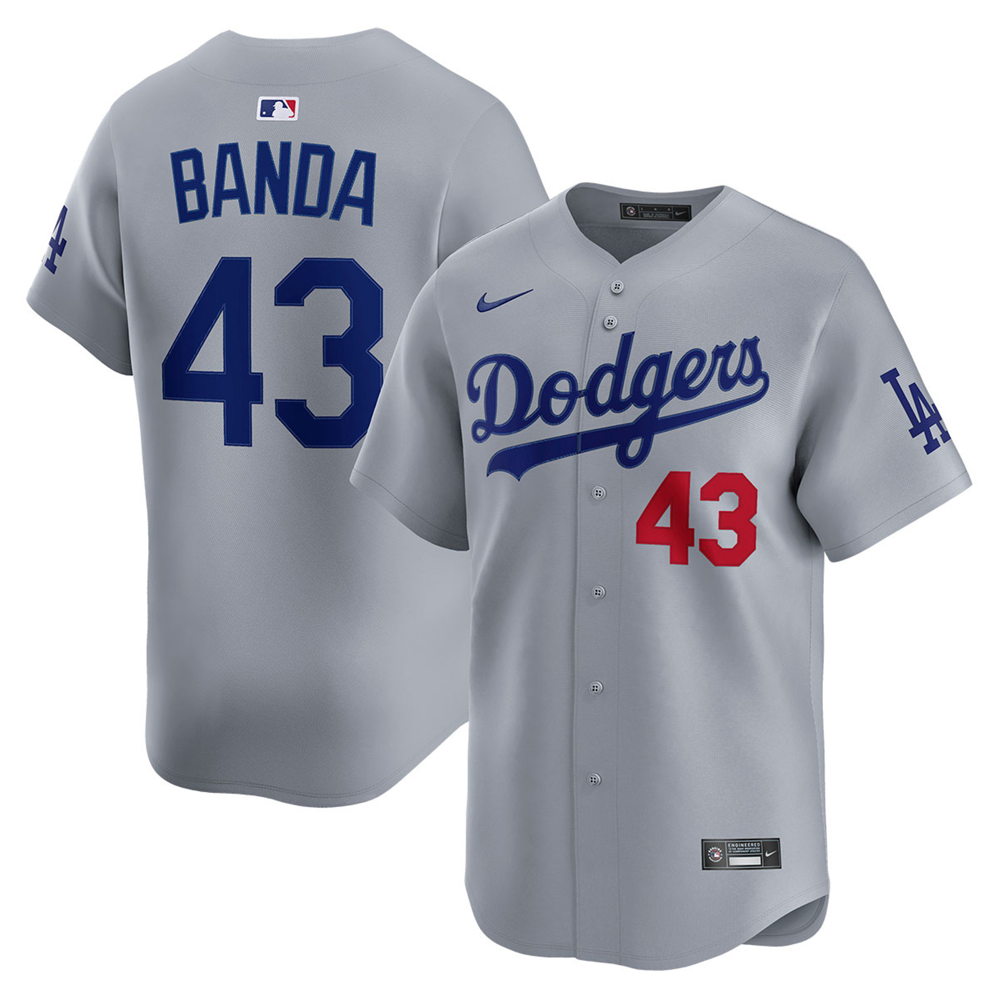 Anthony Banda Los Angeles Dodgers Grey Alternate Limited Stitched Jersey