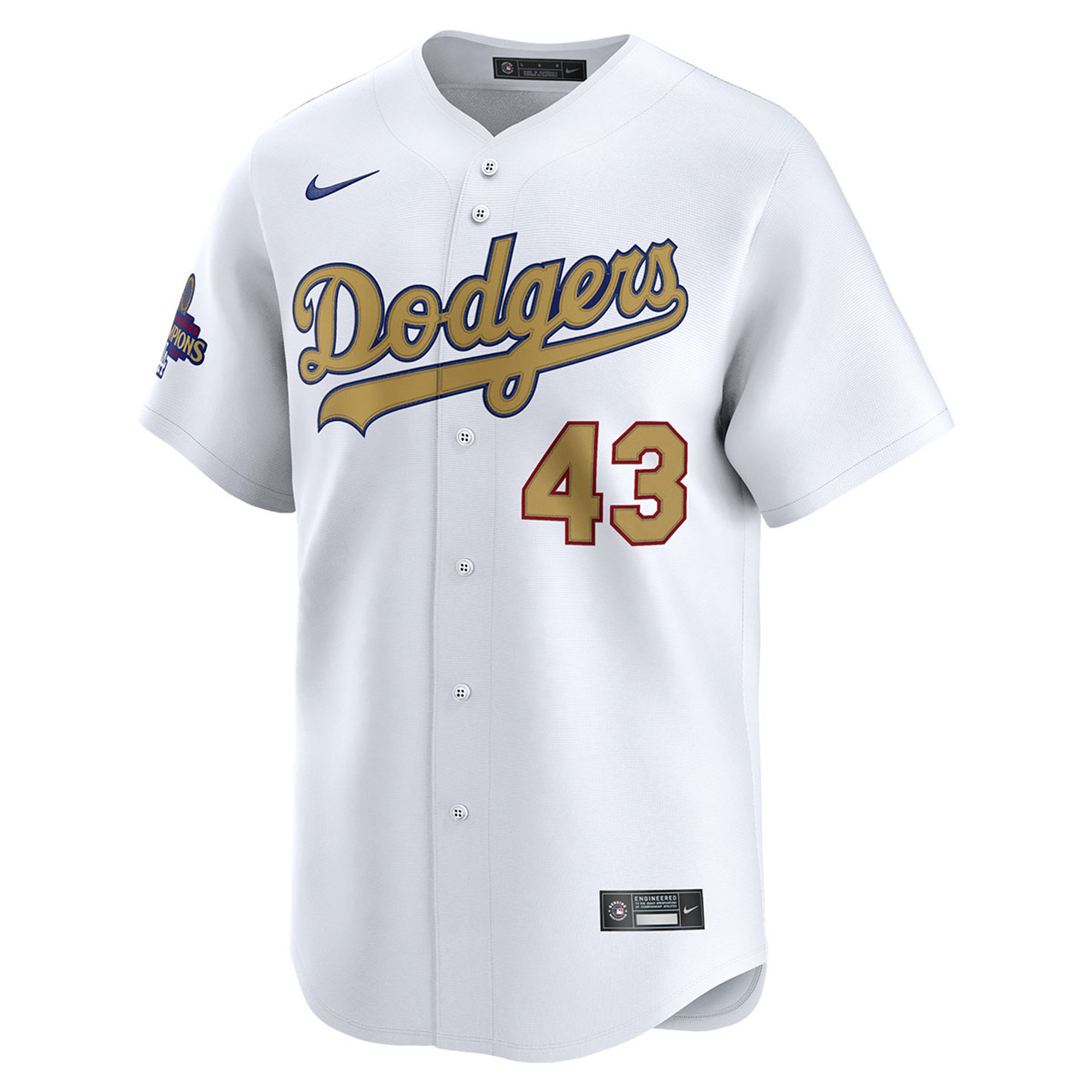 Alternative view of Anthony Banda Los Angeles Dodgers White 2025 Gold Collection Limited Stitched Jersey