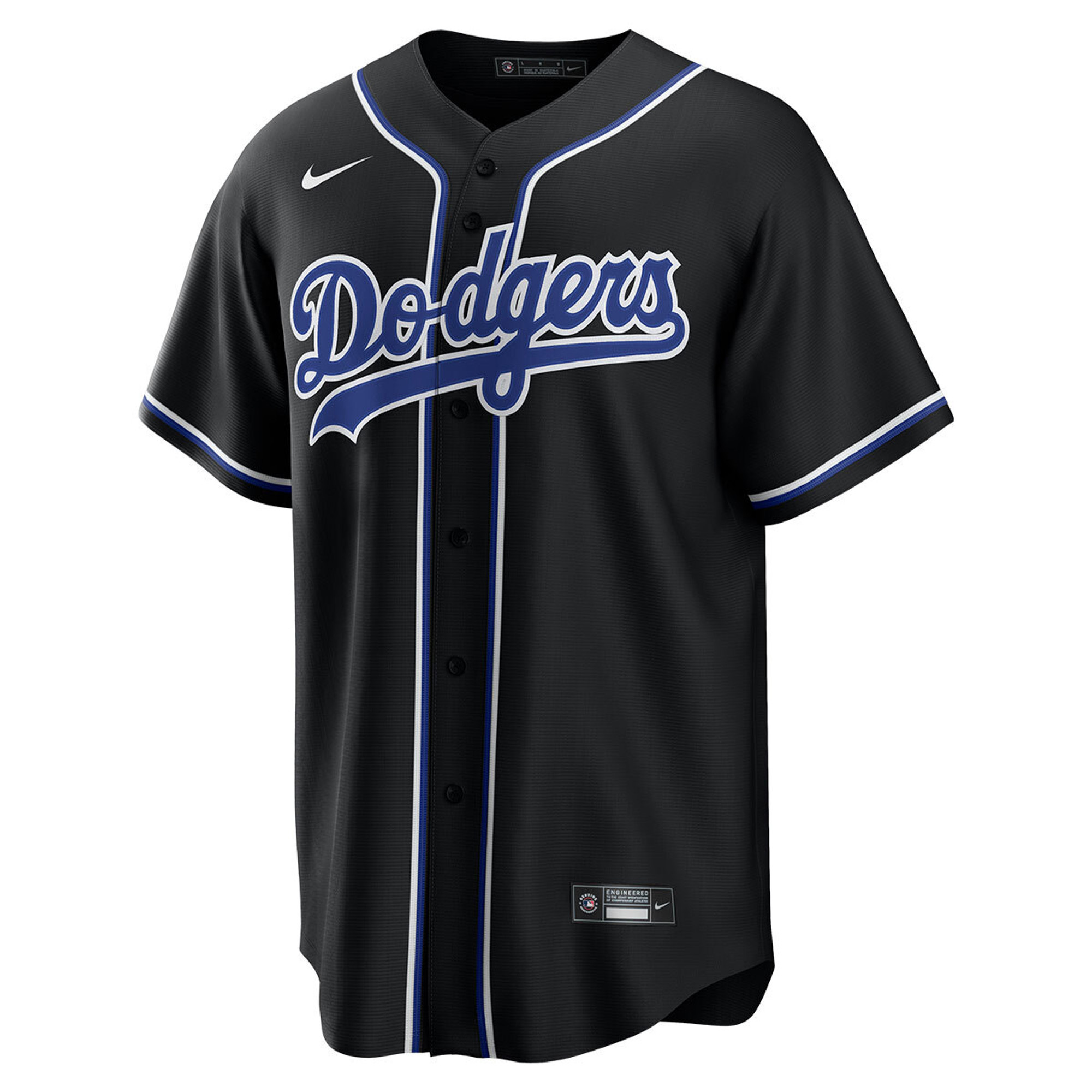 Alternative view of Anthony Banda Los Angeles Dodgers Black Lights Out Stitched Jersey