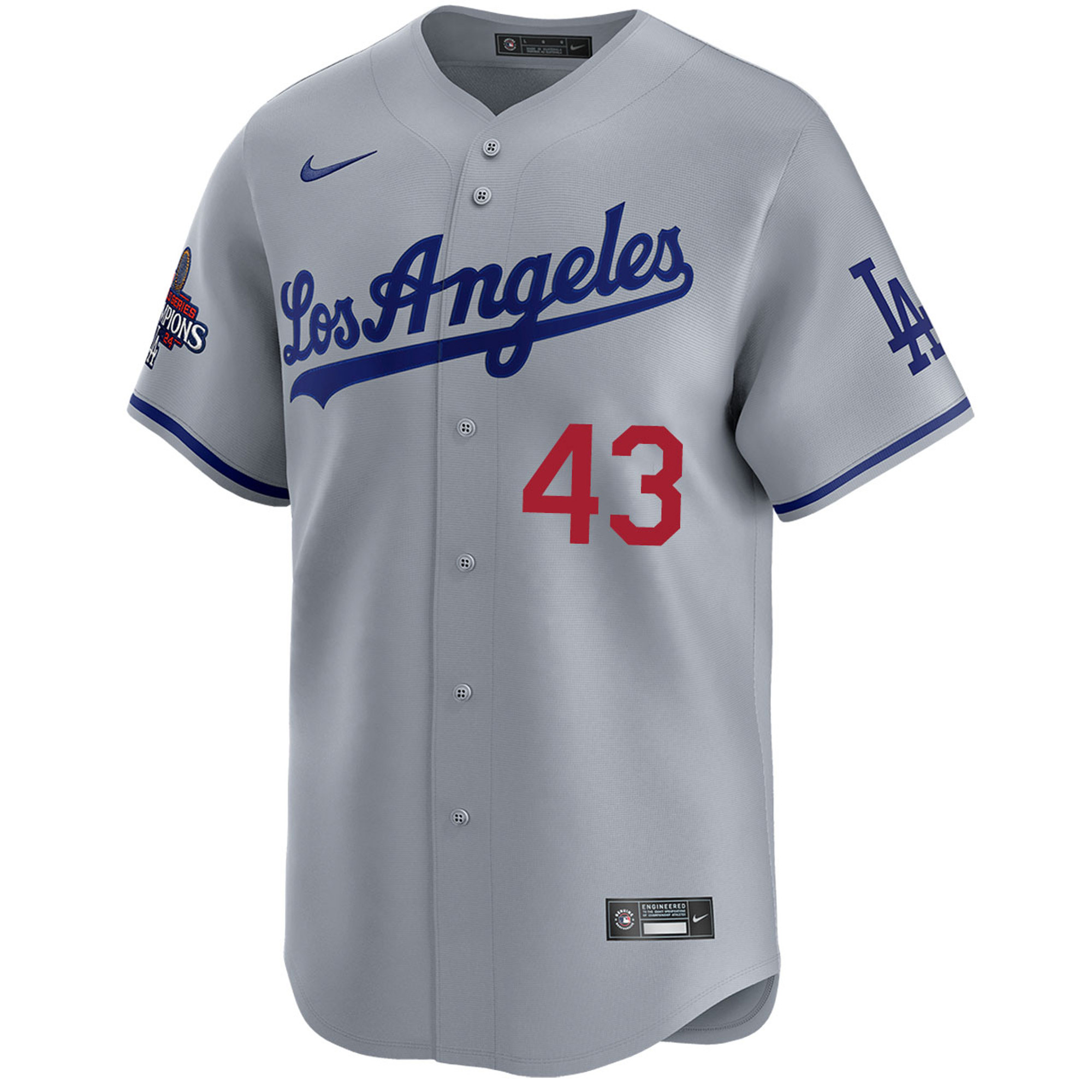 Alternative view of Anthony Banda Los Angeles Dodgers World Series Champions Grey Road Limited Stitched Jersey