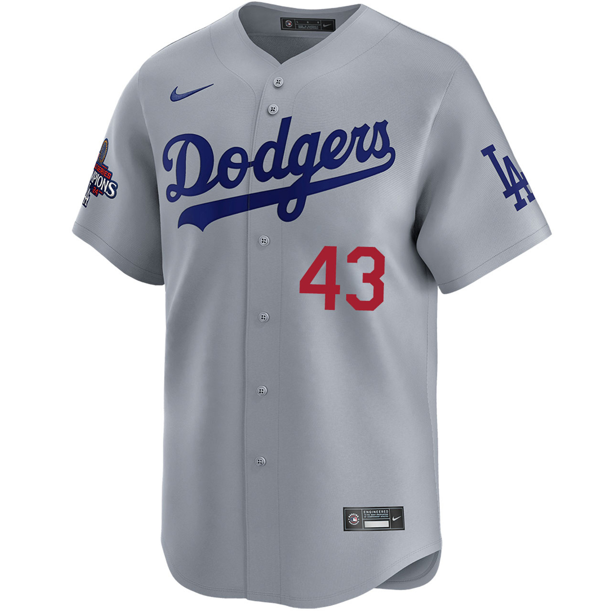 Alternative view of Anthony Banda Los Angeles Dodgers World Series Champions Grey Alternate Limited Stitched Jersey