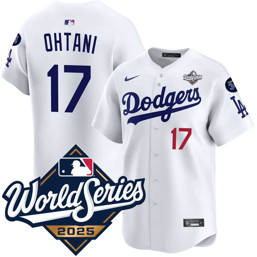 Shohei Ohtani Los Angeles Dodgers White Home 2025 World Series Limited Stitched Jersey