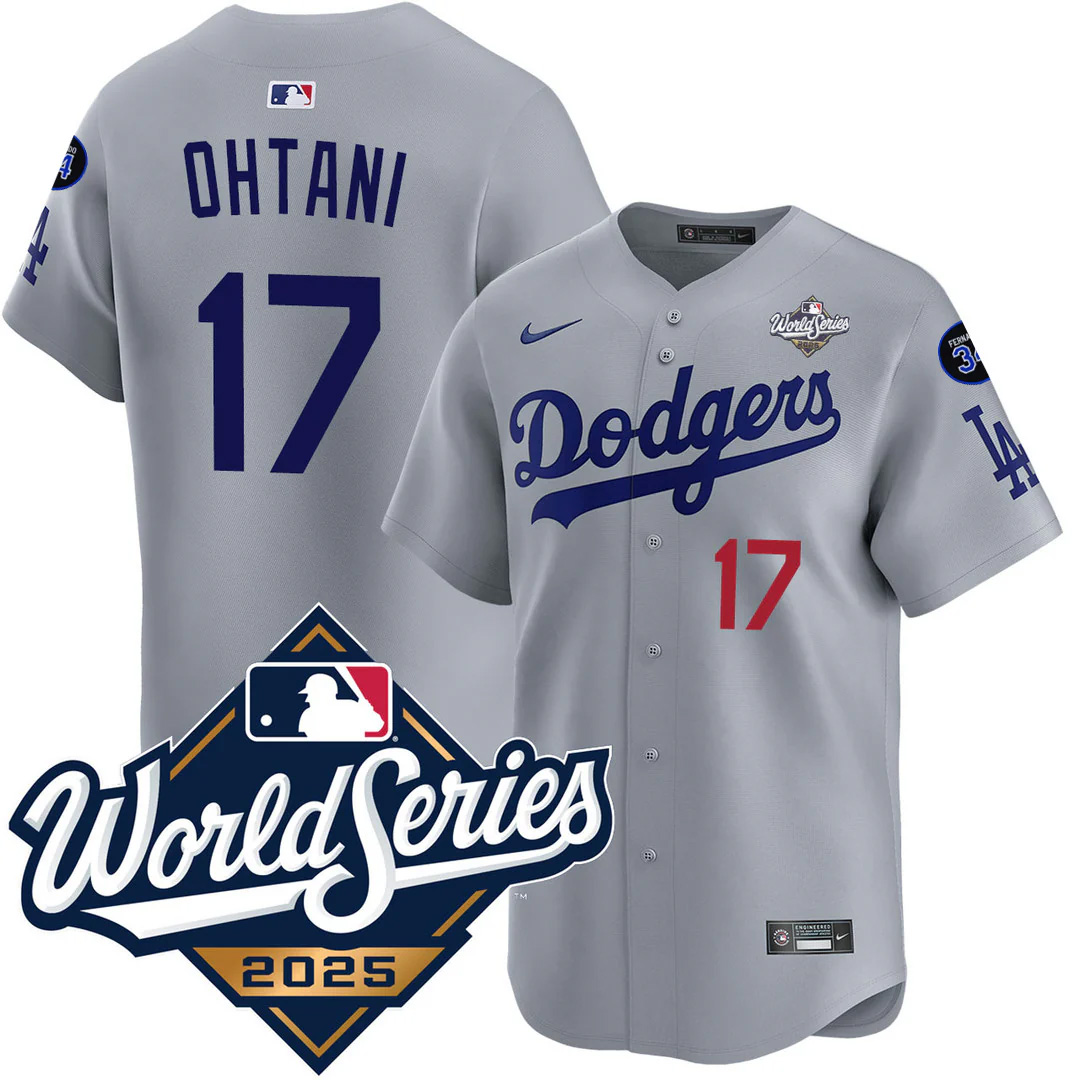 Shohei Ohtani Los Angeles Dodgers Grey Road 2025 World Series Limited Stitched Jersey
